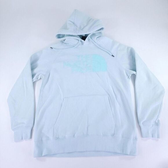 THE NORTH FACE Women's Half Dome Pullover Hoodie Size M Light Ice Blue Sweater - Picture 1 of 11